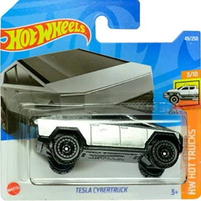 Image of Friki Monkey Hot Wheels Tesla Cybertruck HW Trucks 3/10 (49/250) 2022 Short Card + Blister &amp; Protector Pack