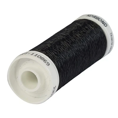 Image of KORBOND Black Transparent Thread 1000m 5 x 200m Spools Colour Blend with Dark Fabrics Ideal for Embroidery, Repairs, Crafting, Beading Hand Sewing, Quilting, Sewing Machine