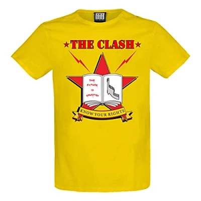 Image of Amplified The Clash &#039;Know Your Rights&#039; (Yellow) T Shirt (Large) Clothing