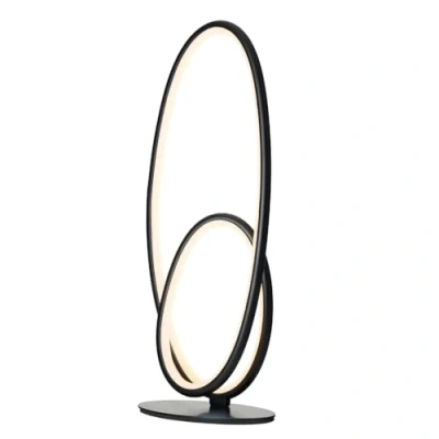 Image of LITECRAFT Olivia Oval Table Lamp 12 Watt Integrated LED Base 2 Colours (Black)