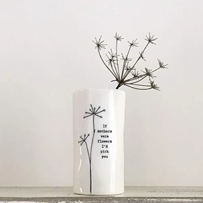 Image of East of India Small Porcelain Vase If Mothers were flowers I&#039;d pick you Keepsake Mini Mum Gift for