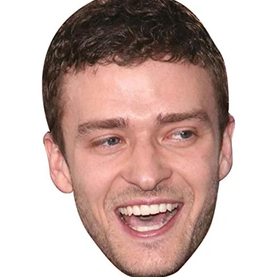 Image of FoxyPrinting Justin Timberlake Celebrity Cardboard Party Face Mask Fancy Dress