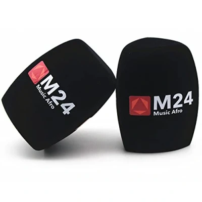 Image of Customize Logo for Mic Foam Windscreens Personalized Handhold Microphone Sponge Covers Windshields TV Interview Microphones 5pcs (Black)