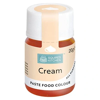 Image of Squires Kitchen Cream Food Colouring Paste, Concentrated Colour for Use with Sugarpaste, Icing, Fondant, Modelling Pastes, Buttercream, Royal Cake Mixes and More 20g