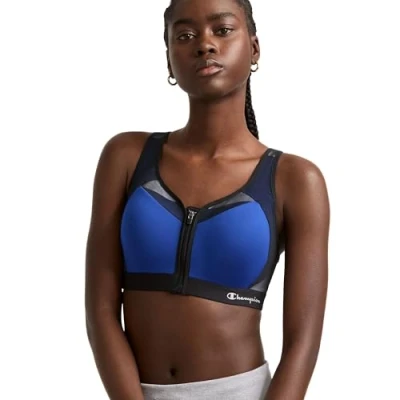 Image of Champion Women&#039;s Motion Control Zip Sports Bra, Surf The Web, 40DD