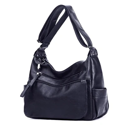 Image of Artwell Fashion Crossbody Bag For Women Shoulder Soft PU Leather Handbags Purses Multi Pocket Hobo Tote (Blue)