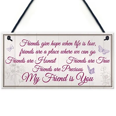 Image of RED OCEAN My Friend Is You Friendship Gift Best Hanging Plaque Thank Home Sign