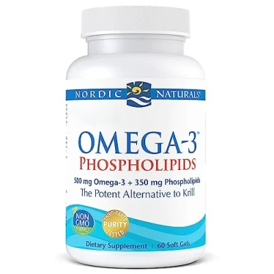 Image of Nordic Naturals, Omega 3 Phospholipids, with Phosphatidylcholine, 60 Softgels, Gluten Free, Soy Non GMO