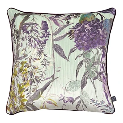 Image of Prestigious Textiles Botanist Floral Piped Cushion Cover Purple One Size
