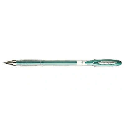 Image of Uni Ball Signo UM120NM Gel Ink Rollerball Pens Pack of 3 Medium Point 0.7 mm Green Metalaa