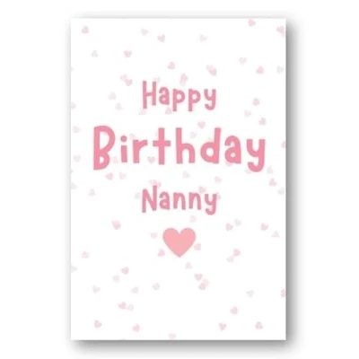 Image of Second Ave Nanny Pink Hearts Cute Happy Birthday Card Greetings For Her