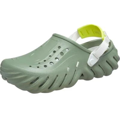Image of Crocs ECHO Unisex Mules, Size: M5W6, Moss Synthetics