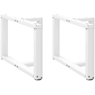 Image of vidaXL Coffee Table Legs T Shaped 2 pcs White 70x25x(42 43) cm Steel