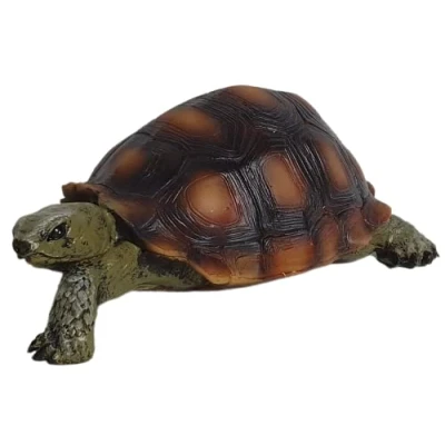 Image of Bambelaa! Turtle figure garden sculpture decoration large for outside inside to stand approx. 15 x 9 6 cm green brown