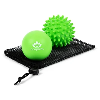 Image of Acupoint Physical Therapy Massage Balls Ideal for: Yoga, Deep Tissue Massage, Trigger Point Therapy, Spike Ball for Myofascial Release, Equipment (Spiky Ball)