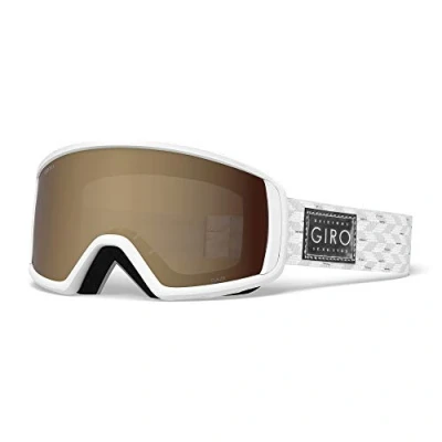 Image of Giro GIRRJ Women Gaze Amber Rose Lens Snow Goggles White Silver Shimmer Lens, Medium Frame