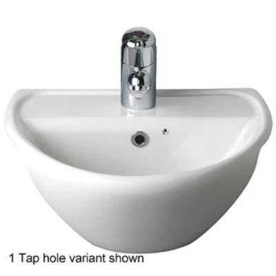 Image of Twyford Sola Optimise Two Tap Hole Semi Recessed Basin 450mm X 380mm Sa4622Wh