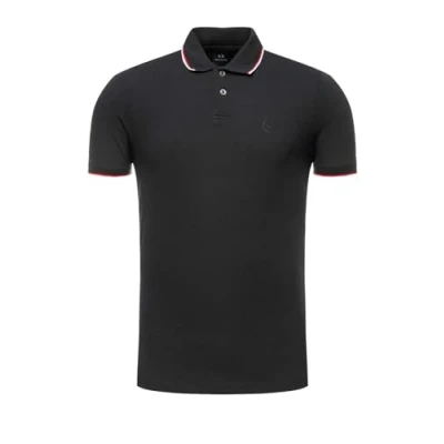 Image of Armani Exchange Men&#039;s Double Stripe Polo Shirt, Blue, L UK