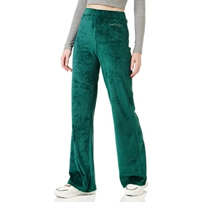 Image of KENDALL &amp; KYLIE Women&#039;s K&amp;K W Velour HIGH Rise Flare Pants KKW3711720, Emerald, L
