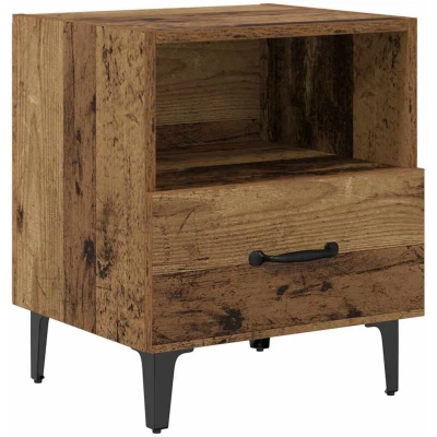 Image of vidaXL Bedside Cabinet Old wood 40 x 35 47.5 cm Engineered
