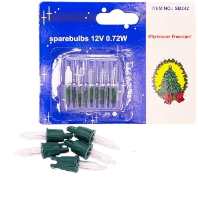 Image of Christmas Concepts® Pack of 4 Clear Push in Spare Bulbs &amp; 1 Fuse Bulb 12V 0.72W Replacement Bulbs, SB242 CC
