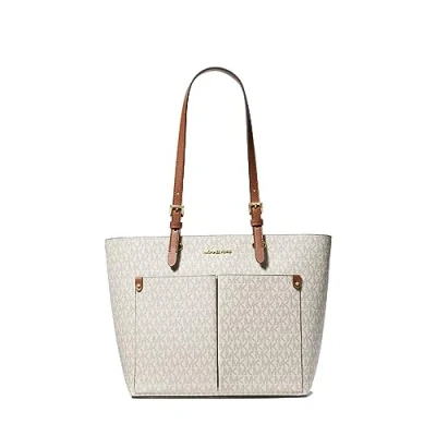 Image of Michael Kors Jet Sest Travel Medium Double Pocket Tote, Vanilla