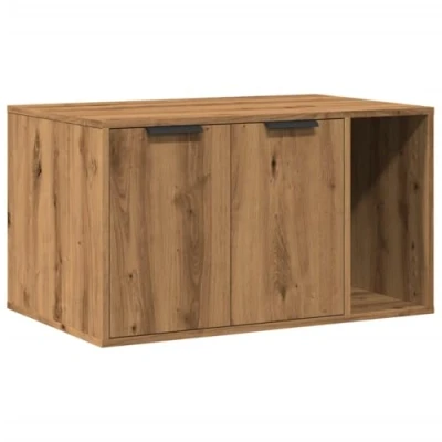 Image of vidaXL Cat Litter Box Enclosure/Hidden House Artisan Oak Engineered Wood, Side Table, Storage Cabinet 80x50x45 cm