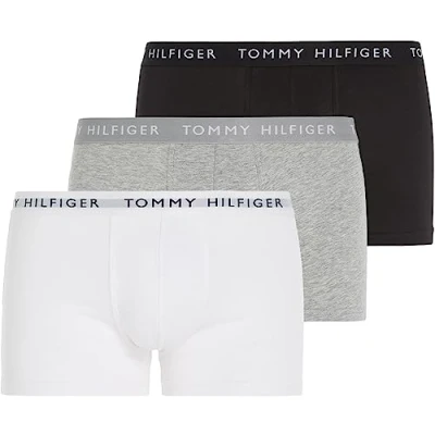 Image of Tommy Hilfiger Trunk 3 PACK Pants, Men&#039;s, Size: Medium, Grey/white/black