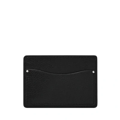 Image of Fossil Men&#039;s Leather Minimalist Card Case Front Pocket Wallet, Anderson Black, 4&quot; L x 0.25&quot; W 2.75&quot; H,