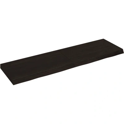 Image of vidaXL Wall Shelf Dark Brown 140x40x(2 6) cm Treated Solid Wood Oak