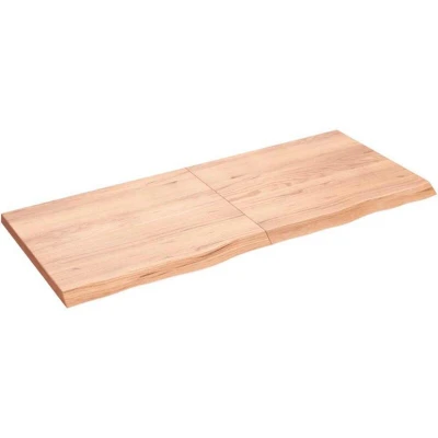 Image of vidaXL Wall Shelf Light Brown 140x60x(2 4) cm Treated Solid Wood Oak