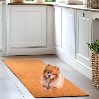 Image of Nicoman Large Coir Scraper Runner 70 x 200 cm Brown, Boot Brush Outdoor Heavy Duty, Eco Friendly Non Slip Long Dirt Trapper, Front Door Entrance Doormat Kitchen Mat