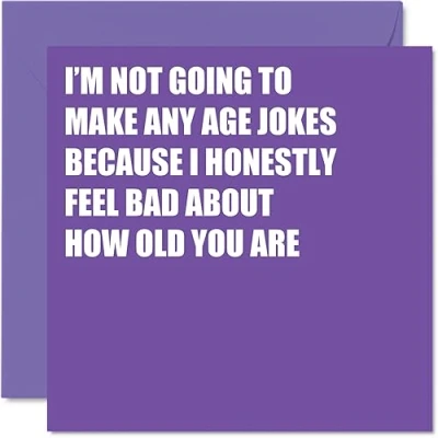Image of Rude Birthday Cards for Men Women No Age Jokes Funny Happy Card Brother Sister Colleague Friend Uncle Auntie Mum Dad, 145mm x Banter Joke Humour Greeting