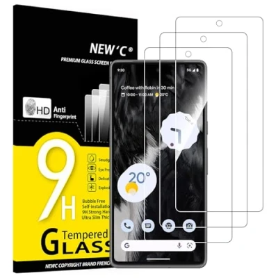 Image of NEW&#039;C 3 Pack Designed for Google Pixel 7 Screen Protector Tempered Glass,Case Friendly Anti Scratch, Bubble Free, Ultra Resistant