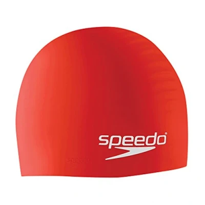 Image of Speedo Unisex Silicone swim caps, Red, One Size UK