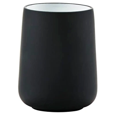 Image of Zone Denmark Nova Porcelain Toothbrush Cup with Soft Touch Coating Diameter 8 cm Height 10 Black