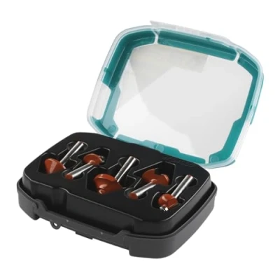 Image of wolfcraft TCT Profile Cutter Set, 5 pcs. I 8754000 for Precise milling Work Using The Router and Stationary Motor.