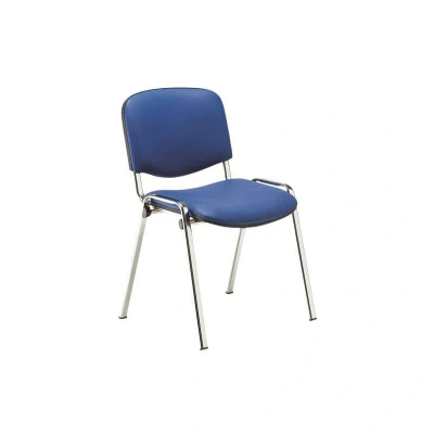 Image of Jemini Multi Purpose Stacker Chair Chrome/Blue Polyurethane KF90562