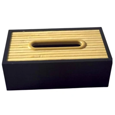 Image of ProTech Bamboo Rectangular Tissue Box Holder Napkin Dispenser Cover Tissues Not Included 22 cm x 12 8
