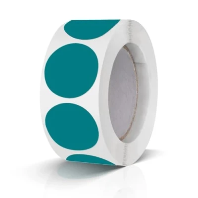 Image of Round Stickers Green 1 Inch Circle Labels Color Coding Dot Vinyl Floor Sticker Waterproof Removable Roll of 500