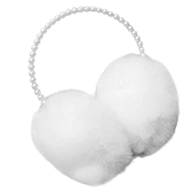 Image of NOPEILVI Womens Faux Fur Earmuffs Winter Warmer Pearl Ear Covers Headwear Accessories White Muffs,Faux Earmuffs,Winter Earmuffs,Ear For Women,Pearl Muffs,Ear Muffs Women