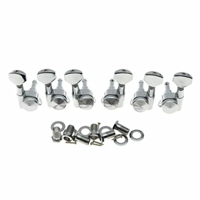 Image of Dopro Chrome 3 Left Right Locking Guitar Tuners Tuning Keys Machine Heads Korea Made