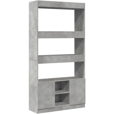 Image of vidaXL Highboard Sideboard Cupboard Concrete Grey Engineered Wood Ample Storage for Living Room/Bedroom/Office 92x33x180 cm