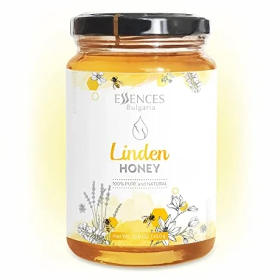 Image of Essences Bulgaria Raw Linden Honey 15.9 OZ 450gr Amazing Taste 100% Pure and Natural Without additives Bee Sweetener GMO Free Gluten