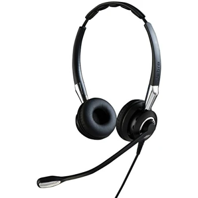 Image of Jabra Biz 2400 II Quick Disconnect On Ear Stereo Headset Noise cancelling and Corded Lightweight Headphone with HD Voice Soft Head Cushioning for Deskphones