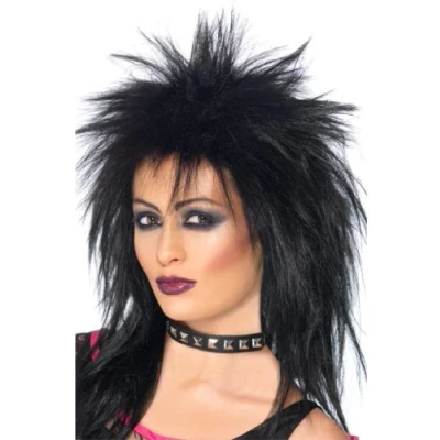 Image of Smiffy&#039;s Rock Diva Wig Black Punk