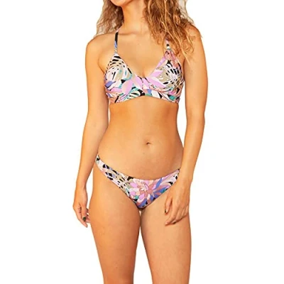 Image of Hurley W Palm Paradise Adj Bikini Top Black Multi