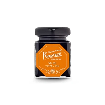 Image of Kaweco Ink Glass 50 ml Sunrise Orange I Premium for Fountain Pen in Bottle with Quality Seal Vegan Cruelty Free Water Soluble Calligraphy Lettering Writing