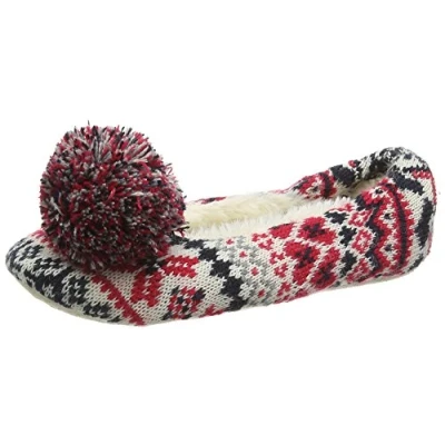 Image of Eaze Women&#039;s Pom Low Top Slippers, Multicolor (Multi), L UK