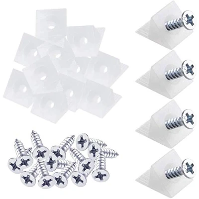 Image of 100 PCS Drawer Supports Bottom Sagging Repair Fix Mending Wedges, Kit with Screws Furniture Chest Fixing Wedges Drawer(White)